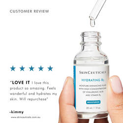 5-star customer review of SkinCeuticals Hydrating B5 Gel serum highly praising how wonderful the product feels and the hydrating effects	