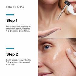 Steps to apply SkinCeuticals P-TIOX anti-wrinkle peptide serum