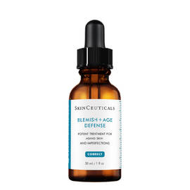 Skinceuticals Blemish and Age Defense Serum bottle an oil-free salicylic acid serum for oily, blemish-prone and ageing skin